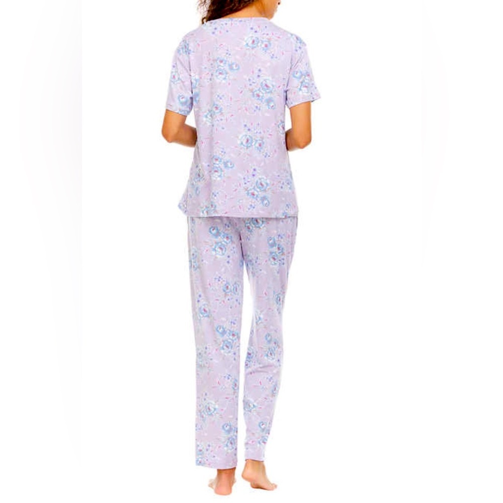 Women’s Sleep Loungewear Flora Nikrooz 2pc PJ Purple Short Sleeve Sz XXL, 2X, 3X - Picture 2 of 5